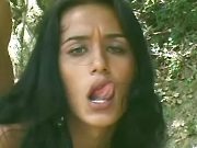 Pretty TS fucks in forest