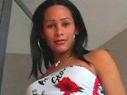 Gorgeous tranny shows off